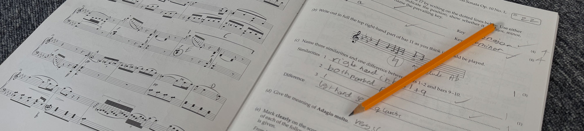 Music Theory used in music lessons at Wrexham Sounds