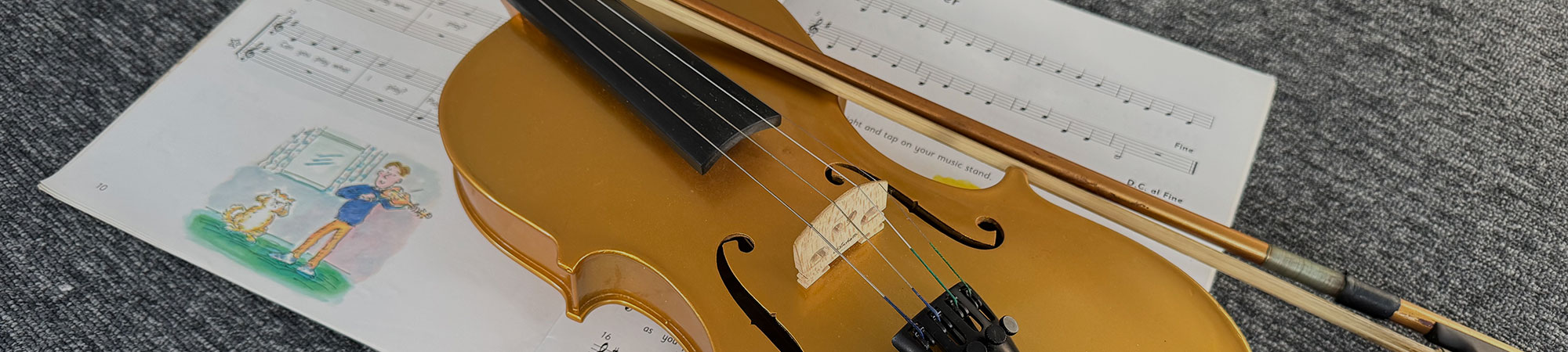 Violin used in music lessons at Wrexham Sounds