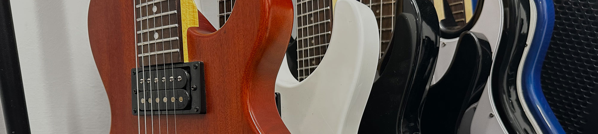 Guitar used in music lessons at Wrexham Sounds