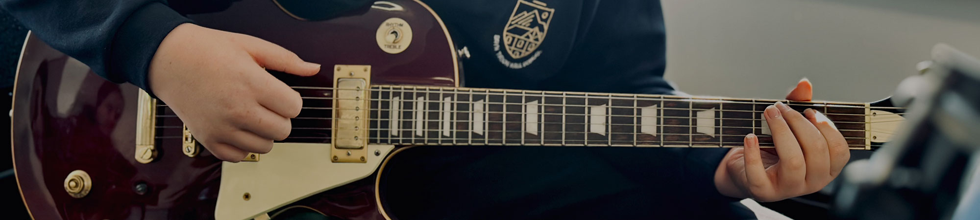 Guitar used in music lessons at Wrexham Sounds