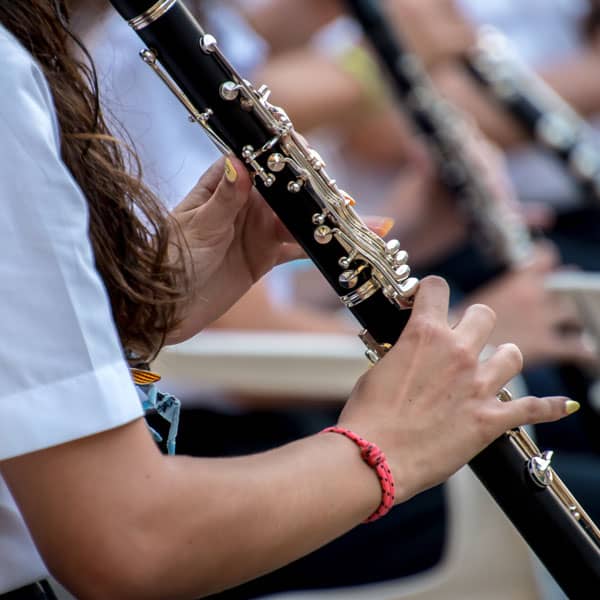 Girl playing clarinet
